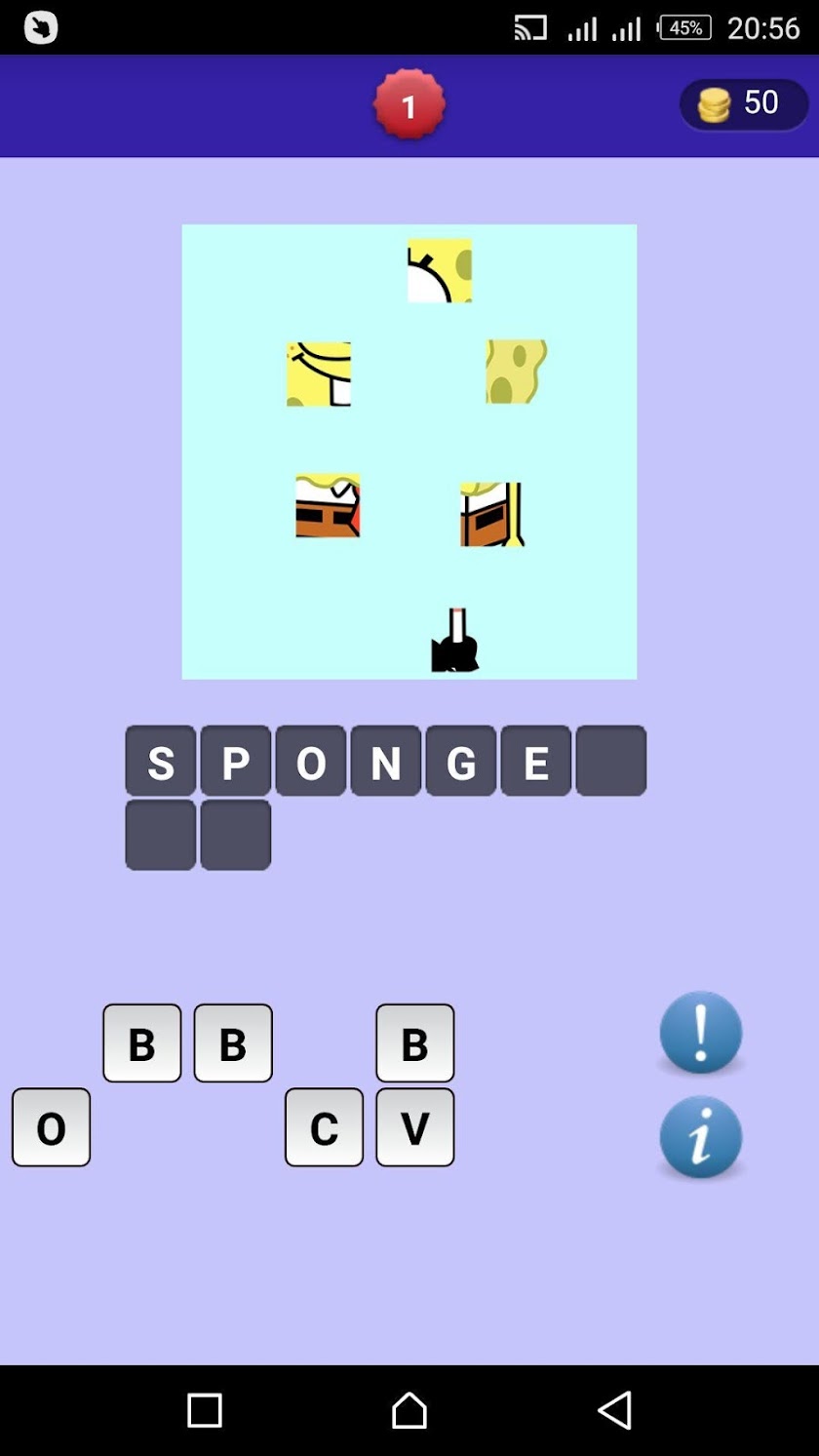 Guess Pict for Spongebob Screen 1