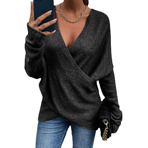 Title 3, New Cross Loose Outer Wear Womens Knitted Sweater