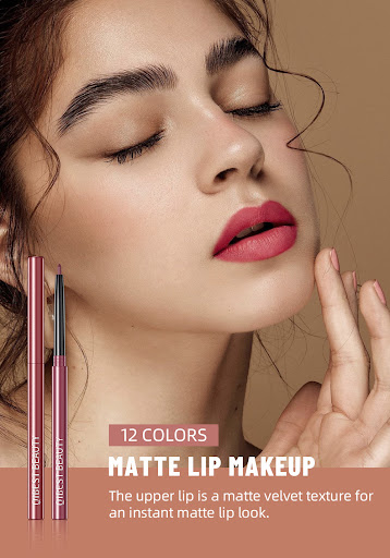 Title 13, Matte Finish Lip Liner 12 Mixed Colors Waterpro...