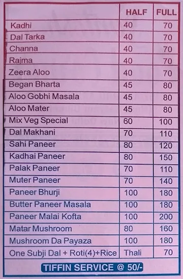 Santosh Food Corner menu 