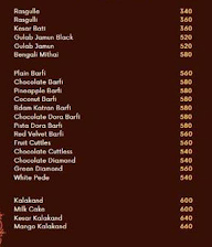 Ashu Sweets menu 1