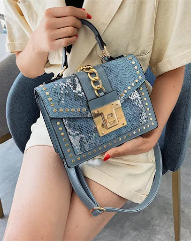 Sac à main à motif serpent pour fem - 2