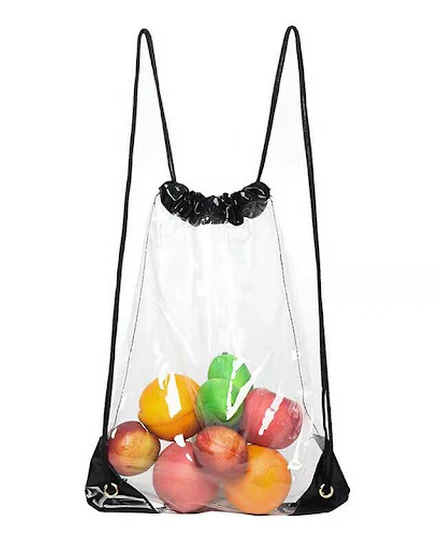 New Transparent Drawstring Backpack Fruit storage Tote Gy... - 0