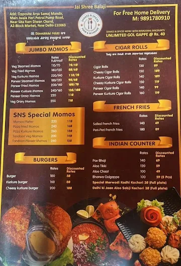 Shakes N Spices menu 