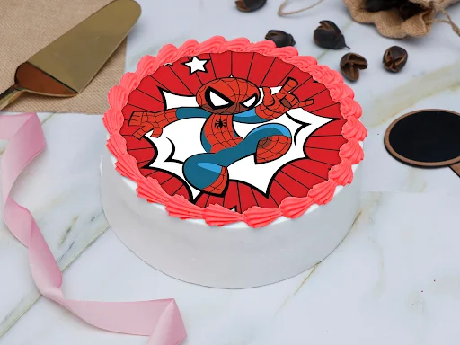 Cartoon Spiderman Photo Cake