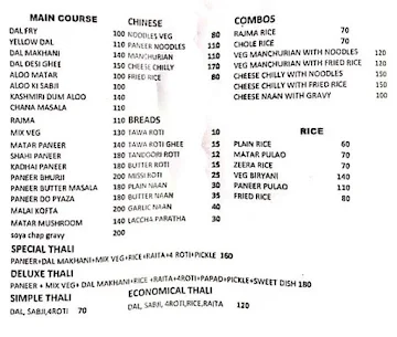Sadguru Dosa Corner menu 