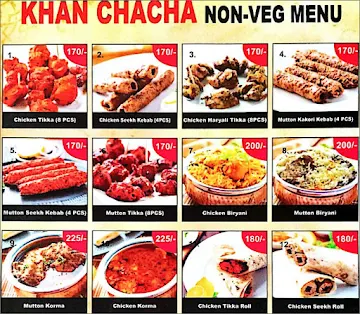 Khan Chacha menu 