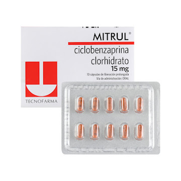 Mitrul Ciclobenzaprina Clorhidrato 15 mg Tecnofarma Caja x 10 Cápsulas  