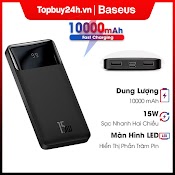 Sạc Dự Phòng Baseus Sạc Nhanh Pd 15W 10000Mah/20000Mah/30000Mah Màn Hình Kỹ Thuật Số Cho Iphone 12