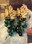 Green Chalcedony Ear Clip