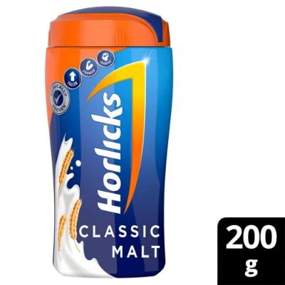 Horlicks Health & Nutrition Drink (Classic Malt Flavor) 200G (Jar)