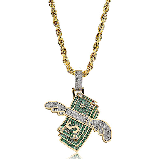 Title 3, Pendant slightly inlaid with zircon necklace