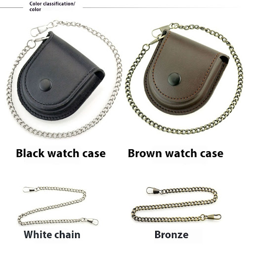 Title 7, New Black 181 Retro Denim Leather Pocket Watch....