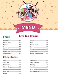 Tak Tak Live Ice Creams menu 1