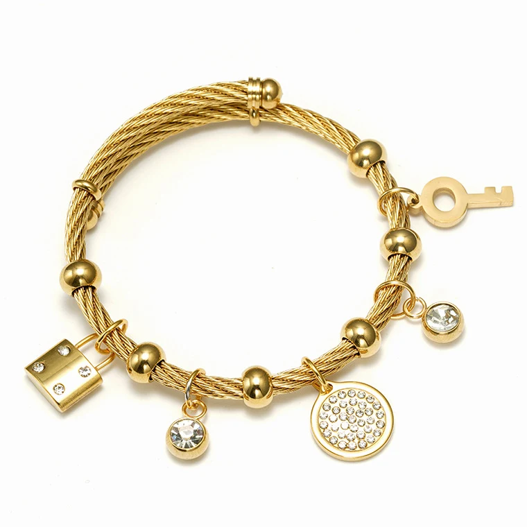 Title 6, Bracelet cadenas damour en acier inoxydable Am...