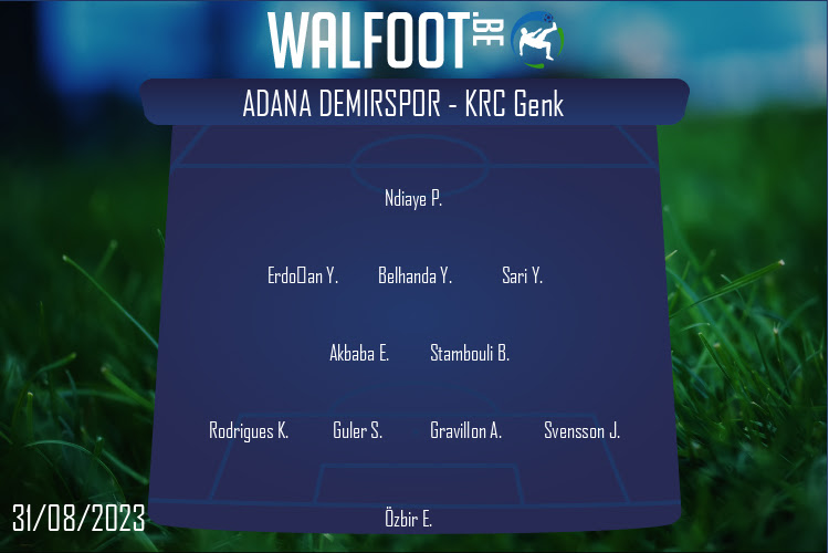 Composition Adana Demirspor | Adana Demirspor - KRC Genk (31/08/2023)