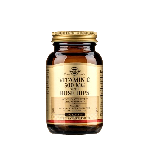 Viên Uống Solgar Vitamin C 500 MG With Rose Hips - Chiết Xuất Cây Tầm Xuân Giúp Đẹp Da, Tăng Cường Đề Kháng (100 Viên)