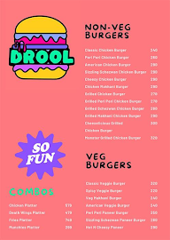 Drool- Burgers, Wings and Fries. menu 1