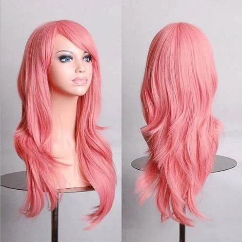 Peruca cosplay AliExpress best seller, estilo anime de rolo longo, dourada, para Europa e América. Fantasia perfeita.