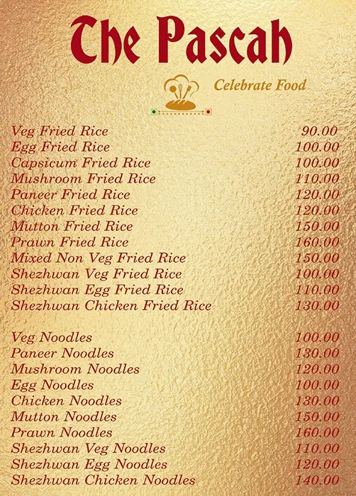 The Pascah menu 