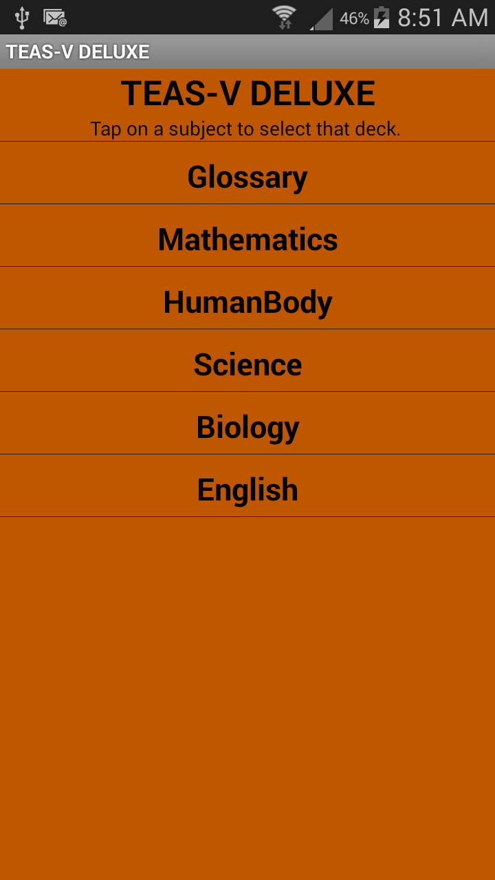 Android application TEAS-V Flashcards Deluxe screenshort