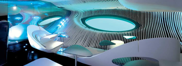 The Blue Eye lounge aboard Ponant’s new yachts gives guests a closeup view of underwater sea life. 
