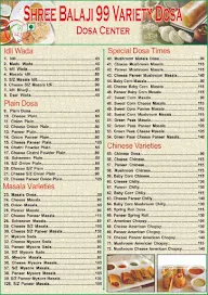 Shree Balaji Snacks & Juice Centre menu 1