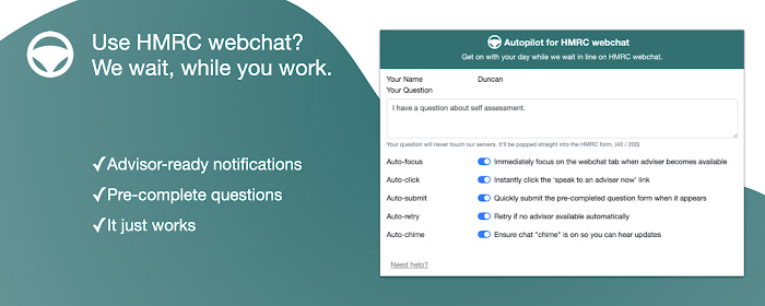 Webchat Autopilot for HMRC  marquee promo image