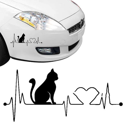 Title 2, Pet Cat Heartbeat Lifeline Vinyl Sticker