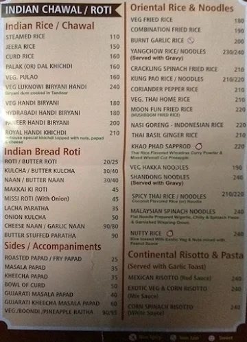 Aum Fine Dine menu 