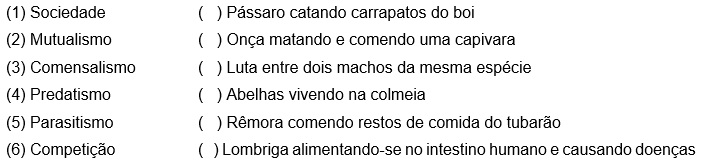 Assinale a sequência correta: