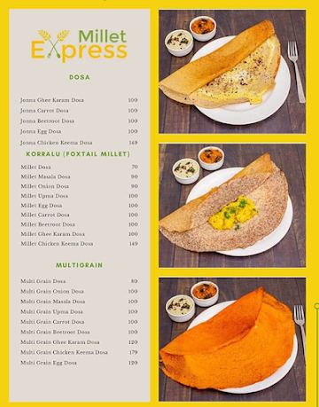 Millet Express menu 