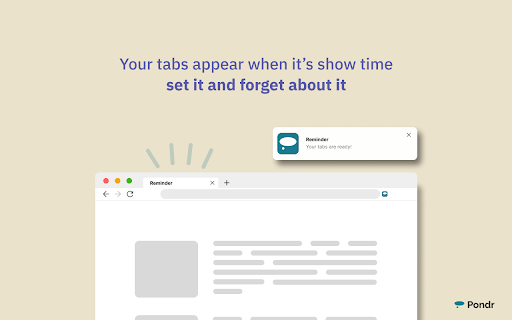 Pondr: Tab Manager & Bookmark Reminder