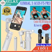 Combo Microtay Cầm Gimbal Chống Rung Cho Điện Thoại, Gimbal F5 3 Axis Chính Hãng