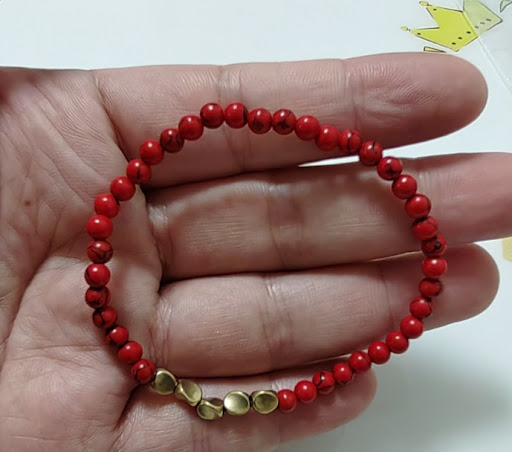 Title 4, Natural stone single circle bracelet with irreg...