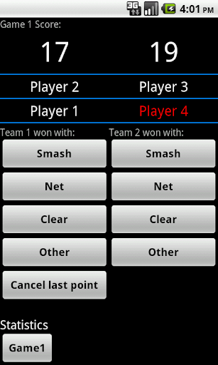 Screenshot Badminton score