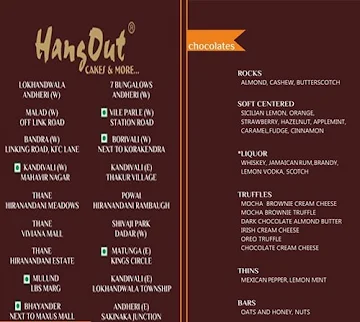 Hangout Cakes & More menu 