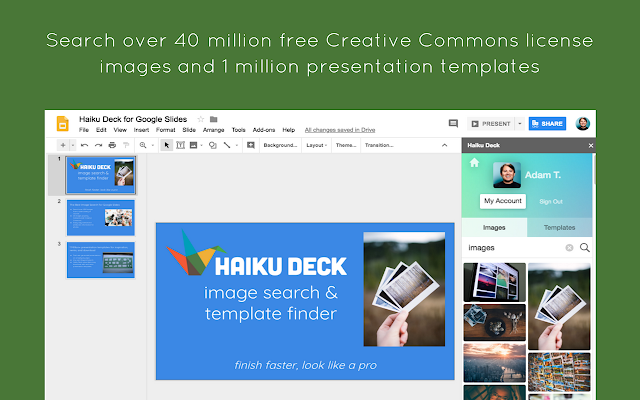 Screenshot of Haiku Deck | Image & Template Search