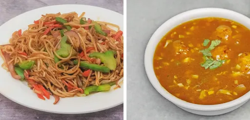 Veg Noodles + Veg Manchurian Gravy