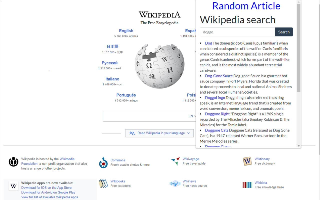 Wikipedia search Preview image 0