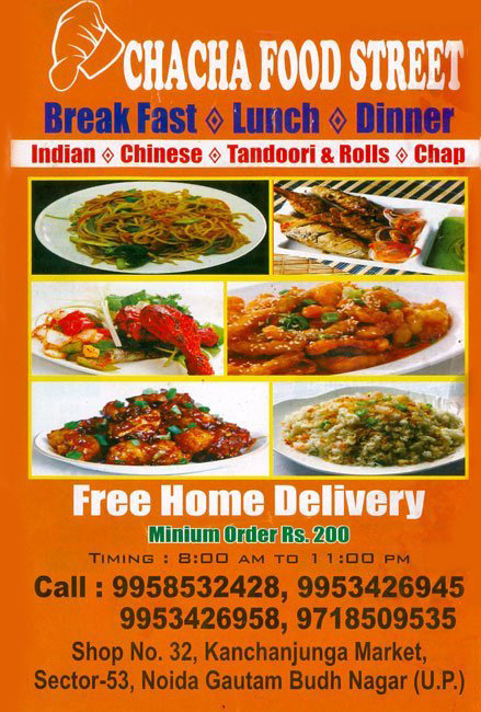 Menu of Chacha Food Street, Sector 53, Noida