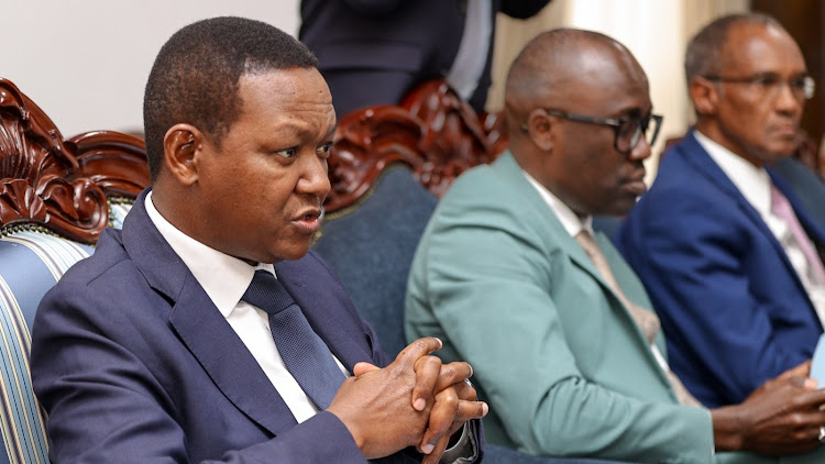 Foreign Affairs CS Alfred Mutua during a meeting at the State House, Nairobi on June 29,2023.