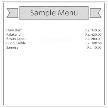 Balaji Sweets Corner menu 