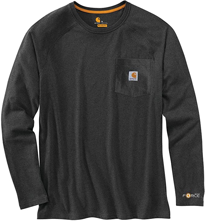 Carhartt Men's Force Cotton Delmont Long Sleeve T Shirt (Regular and Big & Tall Sizes)