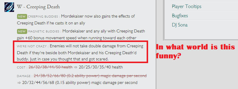League of legends patch notes