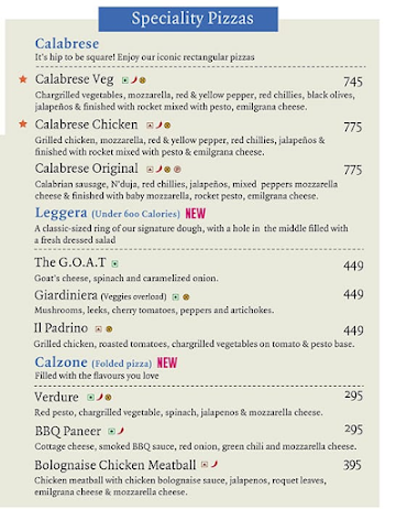 PizzaExpress menu 