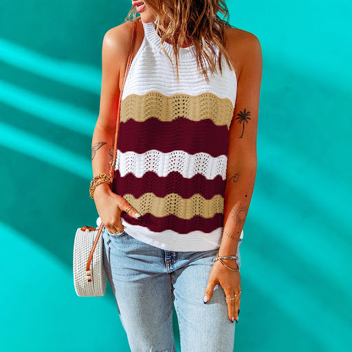 Title 6, Womens Sunny Cotton Contrast Patchwork Knit Wo...