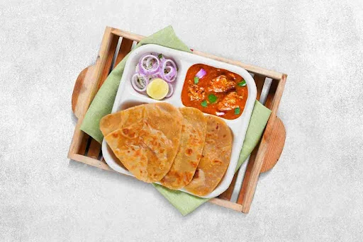 Chicken Kadhai Paratha Thali (Meal)