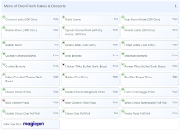 OvenFresh Cakes & Desserts menu 