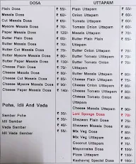 Keshavraj Dosa Center menu 1